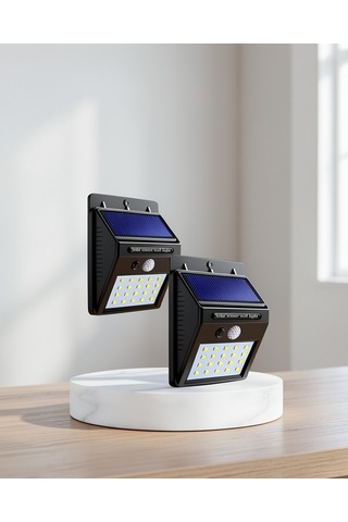 Güneş Enerjili Bahçe Aydınlatma Sensörlü 40 Led Duvar Lambası