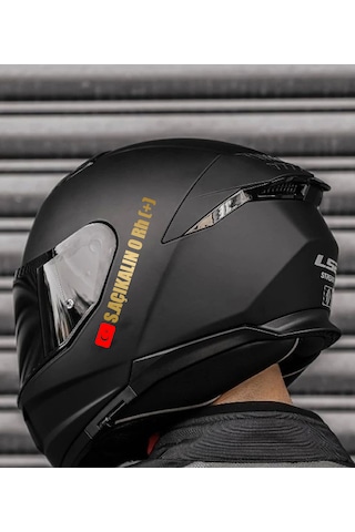 Bayraklı Ad Soyad Kan Grubu Sticker 2 Adet - Motosiklet Araba Oto Cam Sticker - 00315 15 Cm