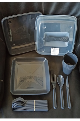 Evmonı Pıknık Setı 32 Parca/mp-4010 Gri Antrasit