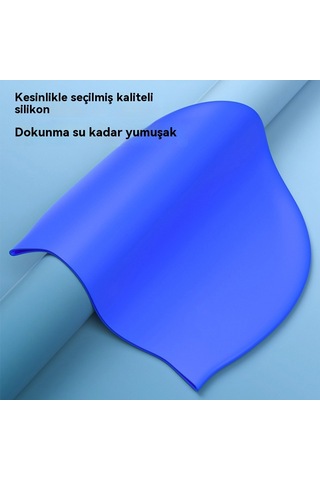 Aurora Çocuk Silikon Düz Kapak Su Geçirmez Düz Renk Büyük Meşap Kasımavi Mavi