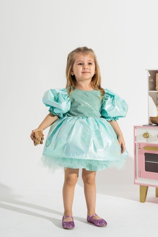 Linola Baby Kids Mermaid Parlak Kız Çocuk Parti Elbisesi Yeşil