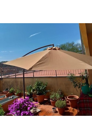 Dış Veranda Şemsiyesi İçin Kumaş Örtü, 6/8 Çubuk Yedek, Pazar Masa Şemsiyesi İçin Yedek Kumaş Sarı, 8 Çubuk/270 Cm 8,8 Ft Çok Renkli