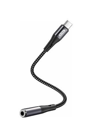 Go Des Gd-uc165 Type-c To 3.5mm Hi-fi Aux Çevirici Örgülü Ses Adaptörü Gri