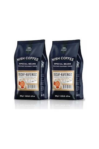 Nish Filtre Kahve Decaf Kafeinsiz 2x250 Gr Çekirdek Kahve