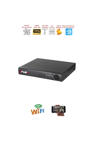 Fury 5 Kameralı 5mp Lens 2 Mp Görüntü Gece Renkli Full Hd Ultra Led Akıllı Güvenlik Kamerası Seti 1 Tb