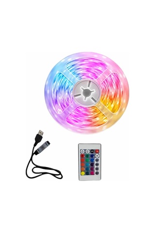 10m Şerit Led İç Mekan Renkli Rgb Şerit Led Kumandalı Çok Renkli