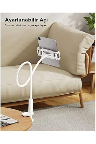 Saiji Datura Is 100cm Akrobat Flexible Ayarlanabilir Telefon Tablet Tutucu Beyaz