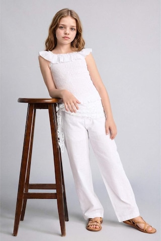 Defacto Barrel Fıt Poplin Beyaz Pantolon Kız Çocuk I0430a826hswt34 Beyaz-wt34