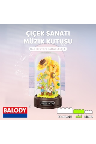 Balody Çiçek Sanatı Müzik Kutusu Yapı Bloğu Seti 483 Parça
