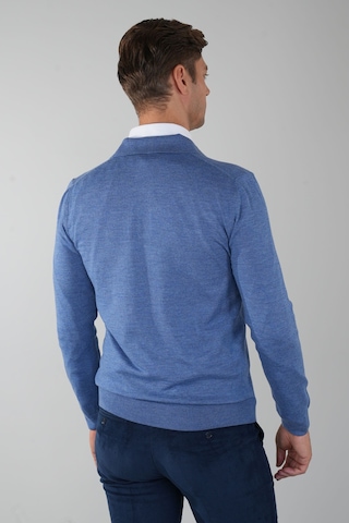 Bisse Indigo Düğmeli Polo Yaka Erkek Yün Triko Tr24k24201 D66 Indigo