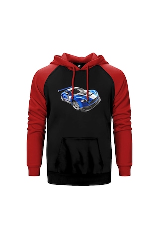Aston Martin Dbs Kırmızı Renk Reglan Kol Kapşonlu Sweatshirt Kırmızı