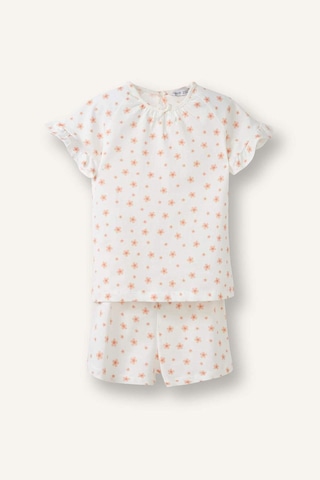 Defacto Desenli 2li Dokuma Ecru Pijama Kız Bebek H5505a526smer233 Ekru-er233