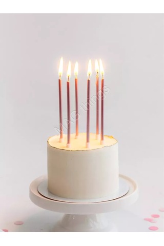 Mag Things Uzun Şekilli Pembe Mum Seti 12 Parça 236053383 Diğer