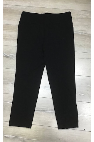 Scuba Yanlardan Cepli Önü Dikişli Paçası Çakmalı Beli Lastikli Büyük Beden Pantolon Siyah