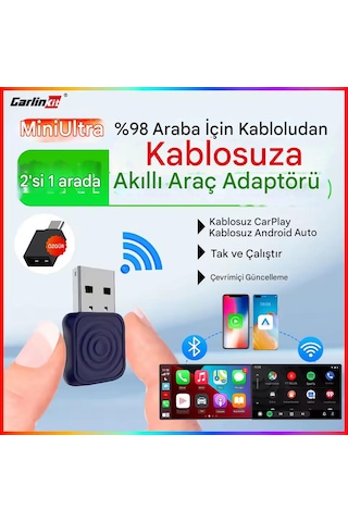 Carlinkit Mini Ultra 5.0 Kablosuz Carplay & Android Auto Adaptörü