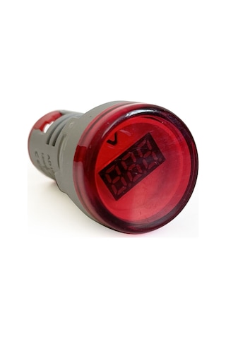 Mini Dijital Voltmetre 22mm Ac 60-500v Led Kırmızı Işık