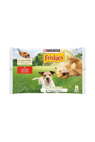 Friskies Yetişkin Köpekler İçin Sığır Etli Sebzeli Yaş Mama 85 Gram, 48 Adet