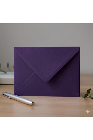 25 Adet 13x18 Cm Premium Kalite Davetiye Zarfı Mor