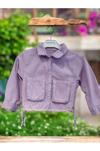 Kız Bebek Pamuklu İnce Dokulu Ceket-15123 Lila