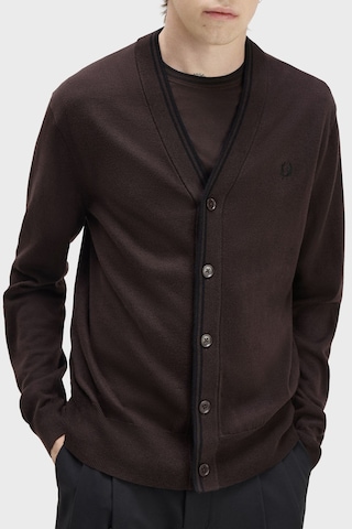 Fred Perry Yün Ve Pamuklu Regular Fit Düğmeli Hırka Erkek Hırka K3300 33c Kahve