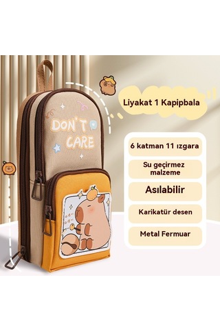 Spring Güzel Kalem Kutusu Kırtasiye Çantası Budist Yunus Kahverengi