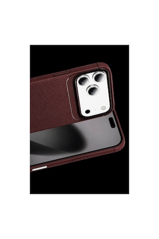 Newface Apple iPhone Uyumlu 18 Pro Max Auto Focus Karbon Kapak - Bordo