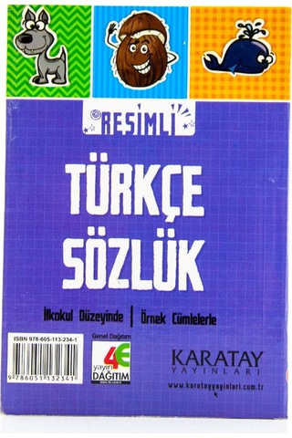 Karton Kapak Resimli Türkçe Sözlük Cep Boy. Tdk Onaylı. Renkli. 1
