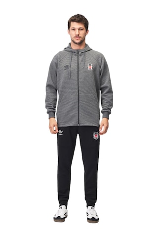 Beşiktaş Lisanslı Umbro Kapüşonlu Fermuarlı Sweatshirt Gri