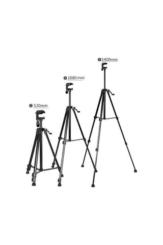 Teknosepetim Siyah Büyük Profesyonel Kamera Ayarlanabilir Tripod Telefon Tutucu Tripot 140 Cm, Siyah Blpl140cmtris