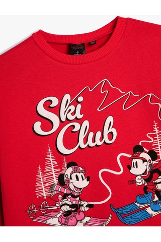 Koton Minnie Mouse Ve Mickey Mouse Sweatshirt Lisanslı Uzun Kollu Bisiklet Yaka Şardonlu Kırmızı 4wkg10692ak 4WKG10692AK414 Kırmızı