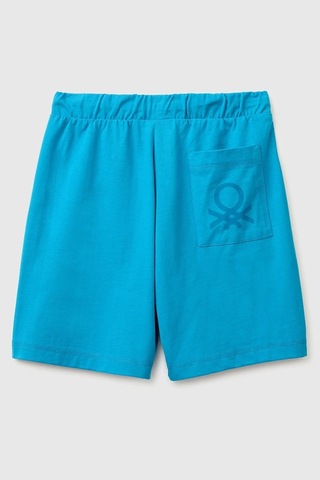 United Colors Of Benetton Erkek Çocuk Logo İşleme Detaylı Yan Cepli Bermuda Şort Mavi 6-14 Yaş-2816