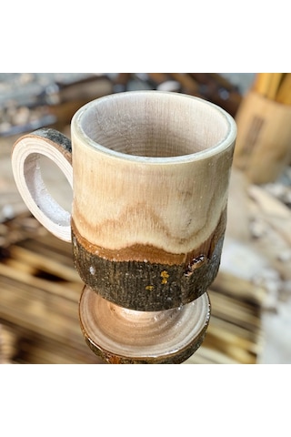 Ahşap Ayran Bardağı Organik Söğüt. 15x15