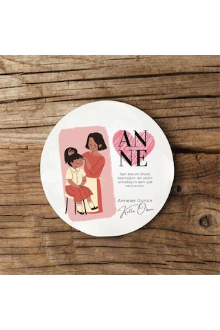 Annelere Özel Mdf İkili Bardak Altlığı