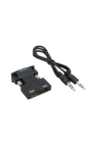 Ses Destekli Hdmı To Vga Çevirici Dönüştürücü 4499A Adaptor Monit