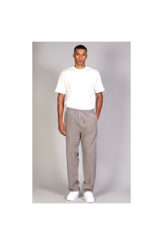 Little Cup Jeans Co Erkek Beli Lastikli Battal Beden Tensel Kumaş Gri Baggy Pantolon