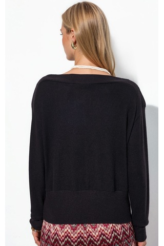 Hiccup Busem Kadın Düz Bisiklet Yaka Sweatshirt Siyah