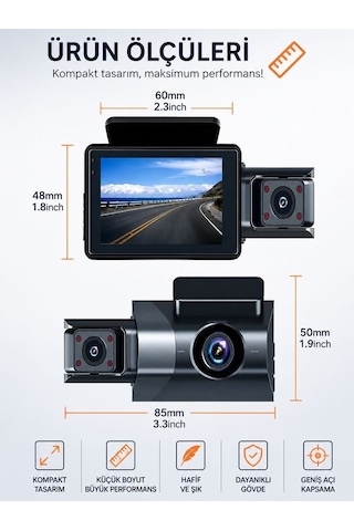 Wi-fi 1080p Araç İçi Kamera 5mp, 170 Açı, Araba Kamerası G-sensör, Döngü Kayıt, 150mah Batarya
