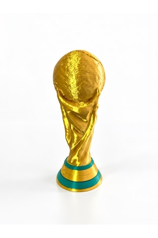 Dünya Kupası Ve İsime Özel Ballon D'or Futbol Ödülü Maketi Seti Dünya Kupası Anahtarlık Hediyeli 20cm