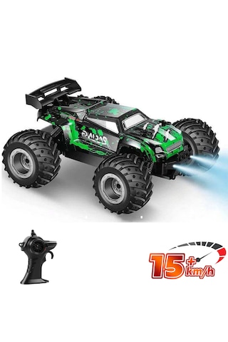 Oyuncak 2.4 Ghz Uzaktan Kumandalı Şarjlı Led Işıklı Drift Atan 15 Km Hız Off Road 45 Dk Batarya Yeşil
