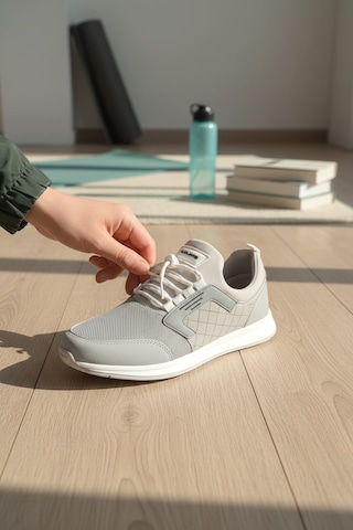 Enoch Erkek Lastikli Günlük Spor Ayakkabı Kapitone Desenli Sneaker Ofis Ve Yürüyüş Modeli Gri