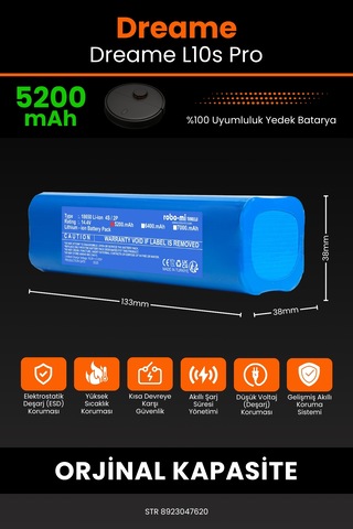 Dreame L10s Pro 5200mah Robot Süpürge Bataryası