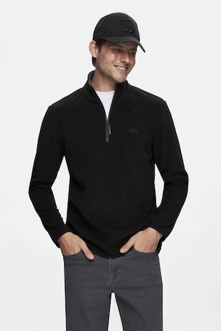 Ucla Gremıo Siyah Polar Nakışlı Standard Fit Erkek Sweatshirt Siyah