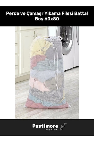 Premium Battal Boy Uzun Süre Dayanıklı Perde Ve Çamaşır Yıkama Filesi 60x80 Beyaz