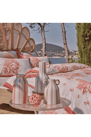 Linens Minella 14x13x18,5 Cm Vazo Beyaz Gri Çok Renkli