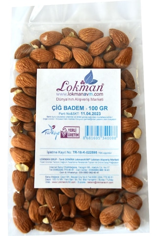 Lokman Doğal Çiğ Tatlı Badem 100 G