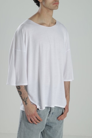 Cocopelli Fakir Kol Beyaz Oversize Viscon T-shirt Coc2269 Beyaz
