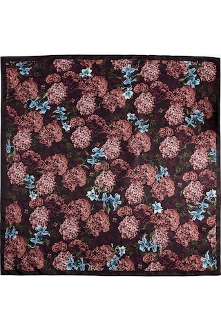 Koton Çiçek Desenli Saten Kare Fular Bandana Multıcolor 7wak50328aa Mavi