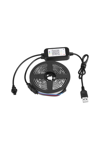 Kosona Akıllı Tv Müzik Işık Şeridi - Rgb 5050 Smd, Bluetooth + 24 Tuşlu Kumanda, 4 Mod 16 Renk, Ip65, 2m 60 Led