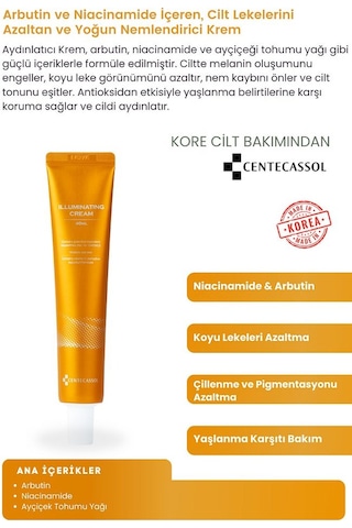 Centecassol Arbutinn ve Niyacinamide İçeren Leke Karşıtı Krem 40 ML