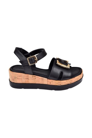 Castle Black Dolgu Taban Kadın Sandalet Cb-35182 Siyah Siyah